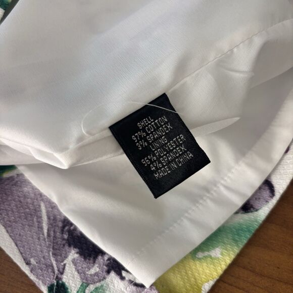 Adrianna Papell Womens 12 Purple Yellow White Floral Print Dress Cotton Blend - Picture 7 of 7